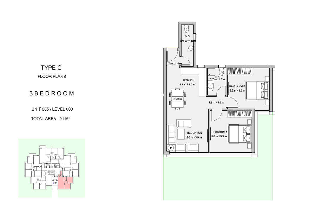 Floor plan for apartment at Atika