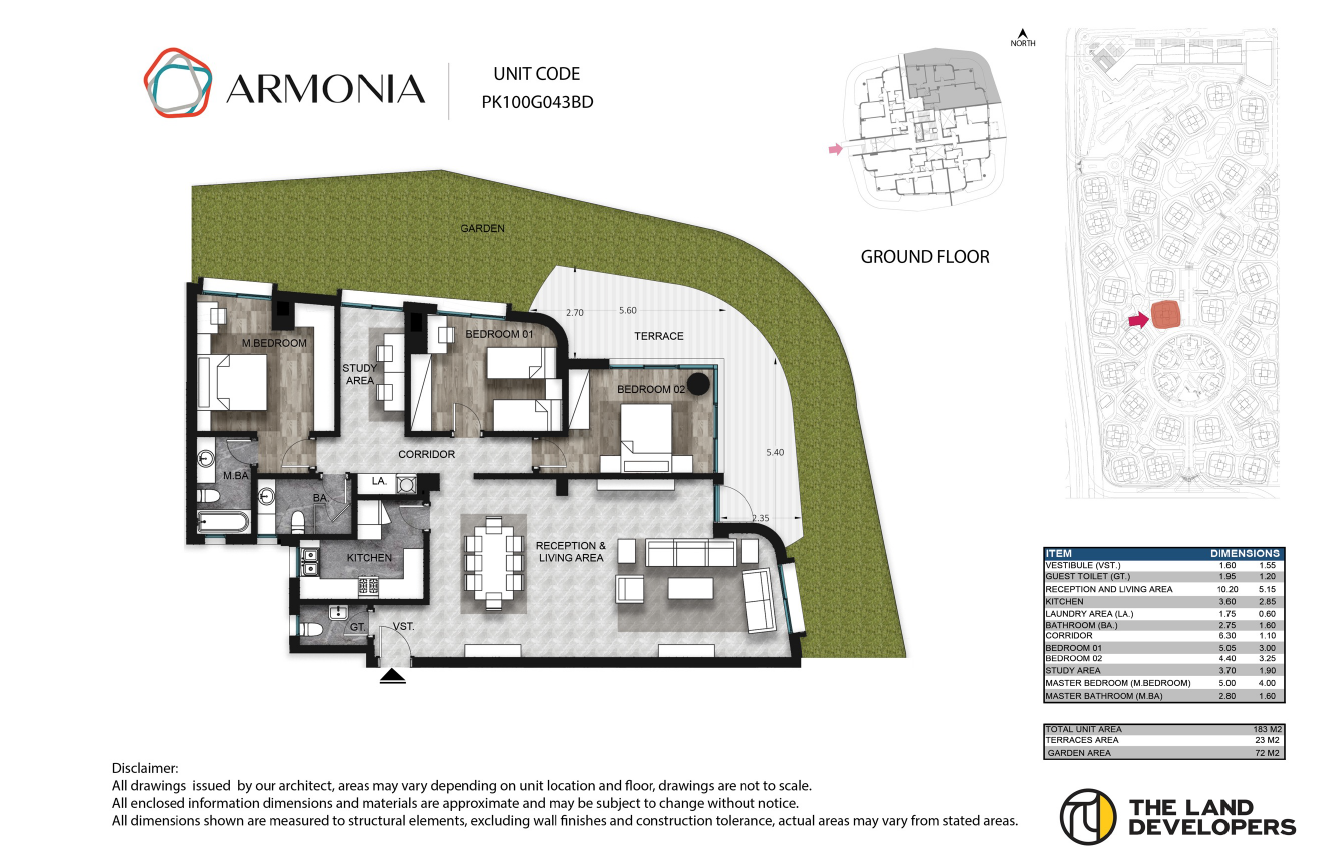 Floor plan for apartment at Armonia