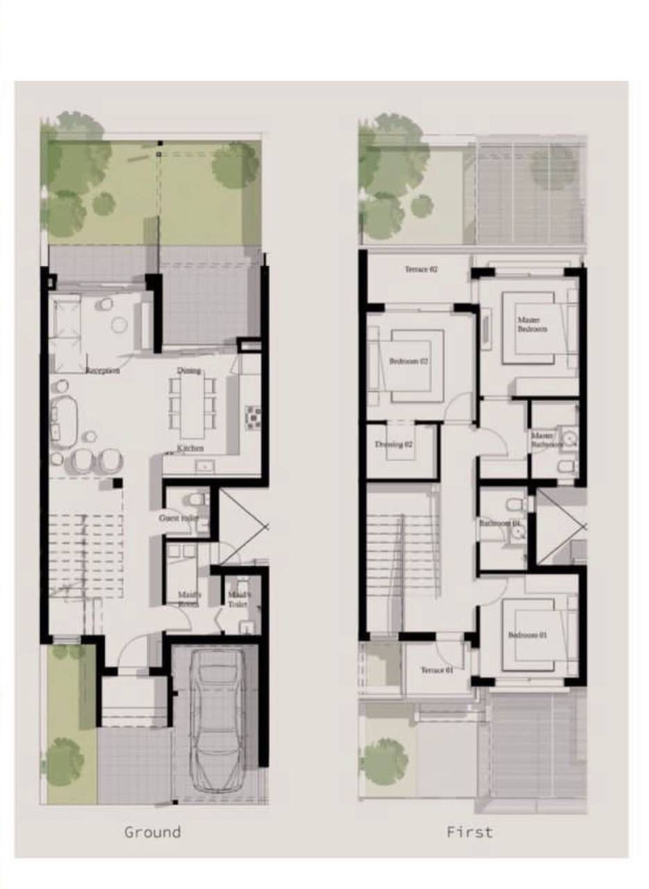 Floor plan for townhouse at Ayla Jefaira