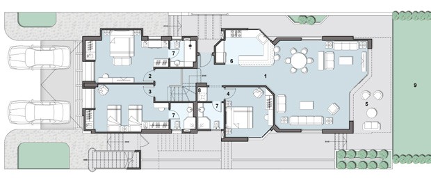Floor plan for chalet at Ein Bay