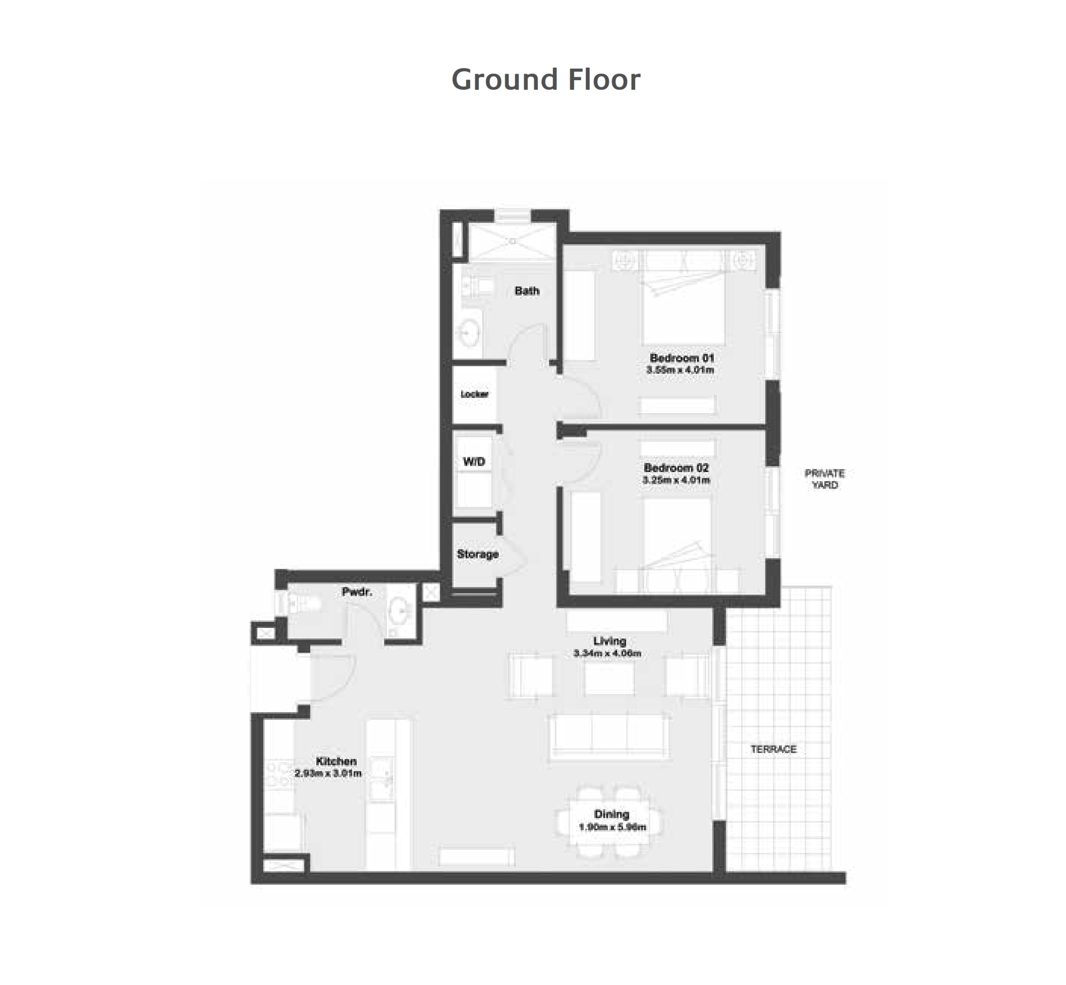 Floor plan for chalet at Marassi