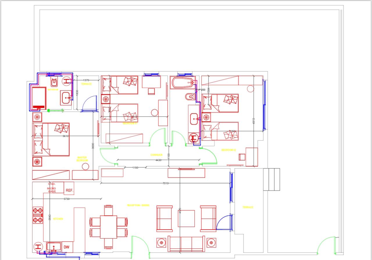Floor plan for apartment at Sarai