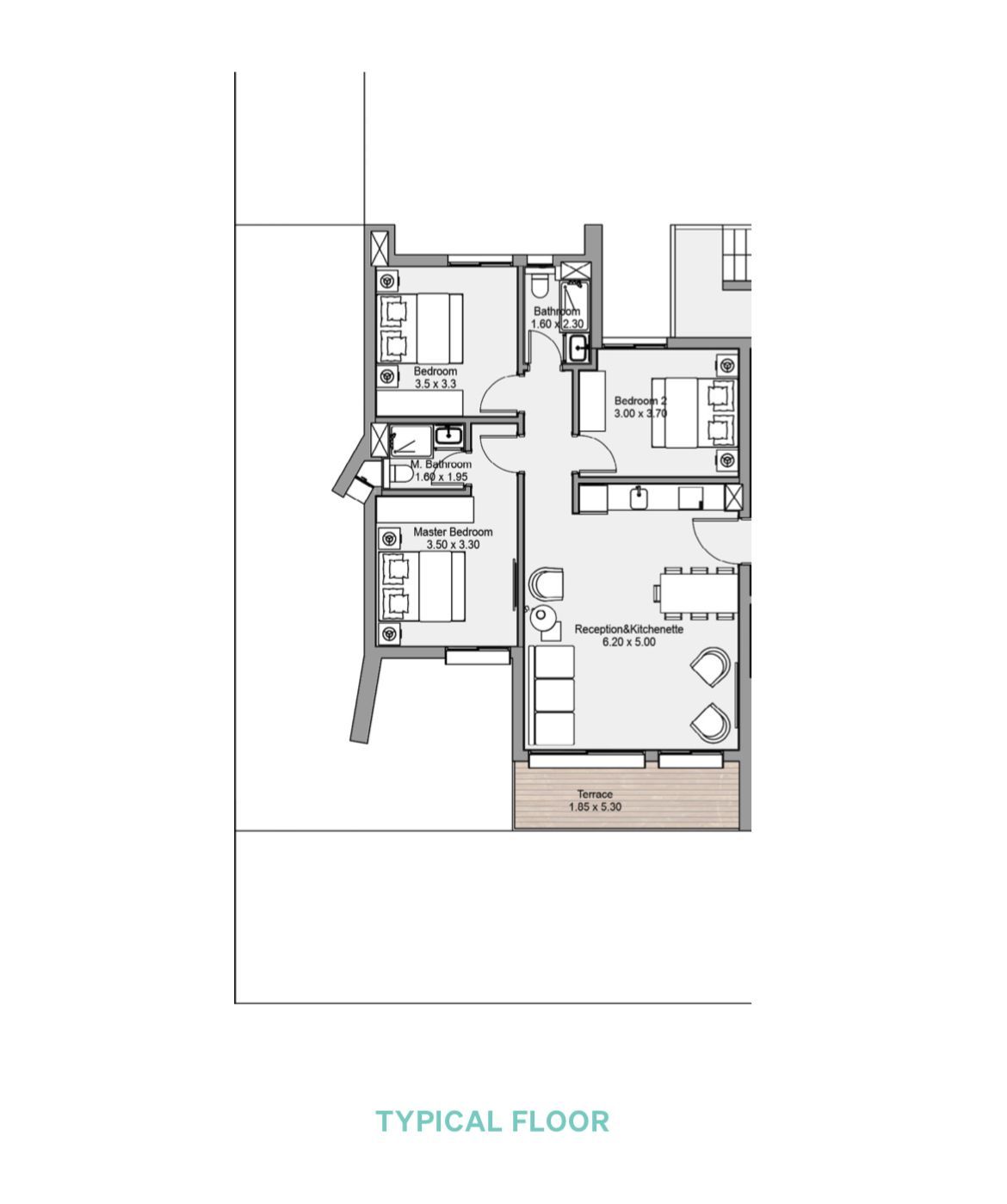 Floor plan for apartment at Salt