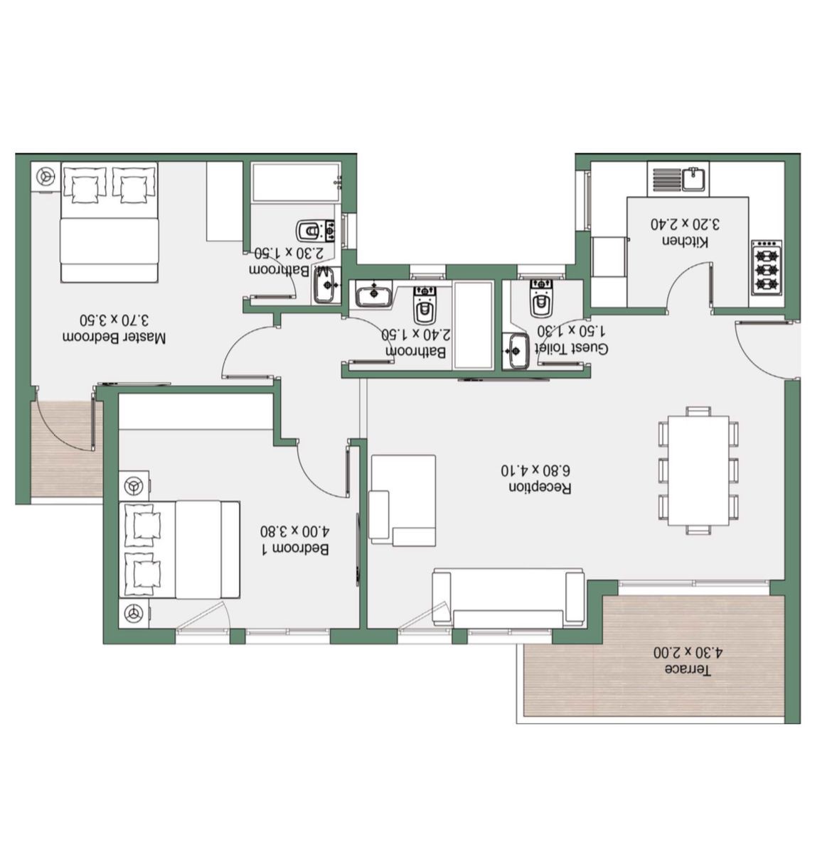 Floor plan for apartment at Rivers