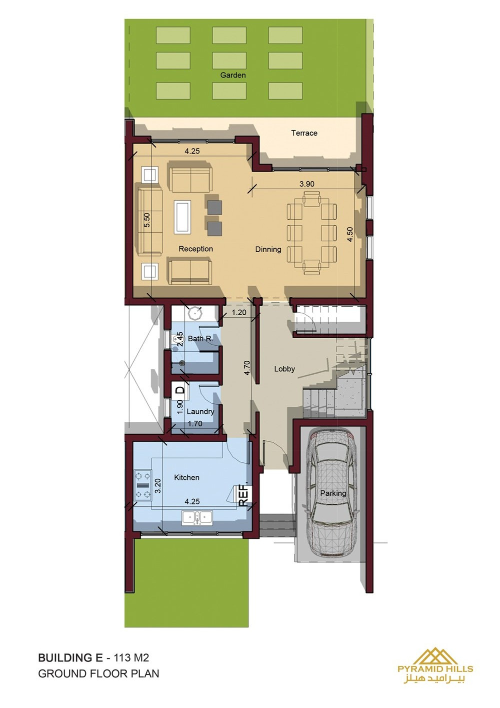 Floor plan for townhouse at Pyramid Hills