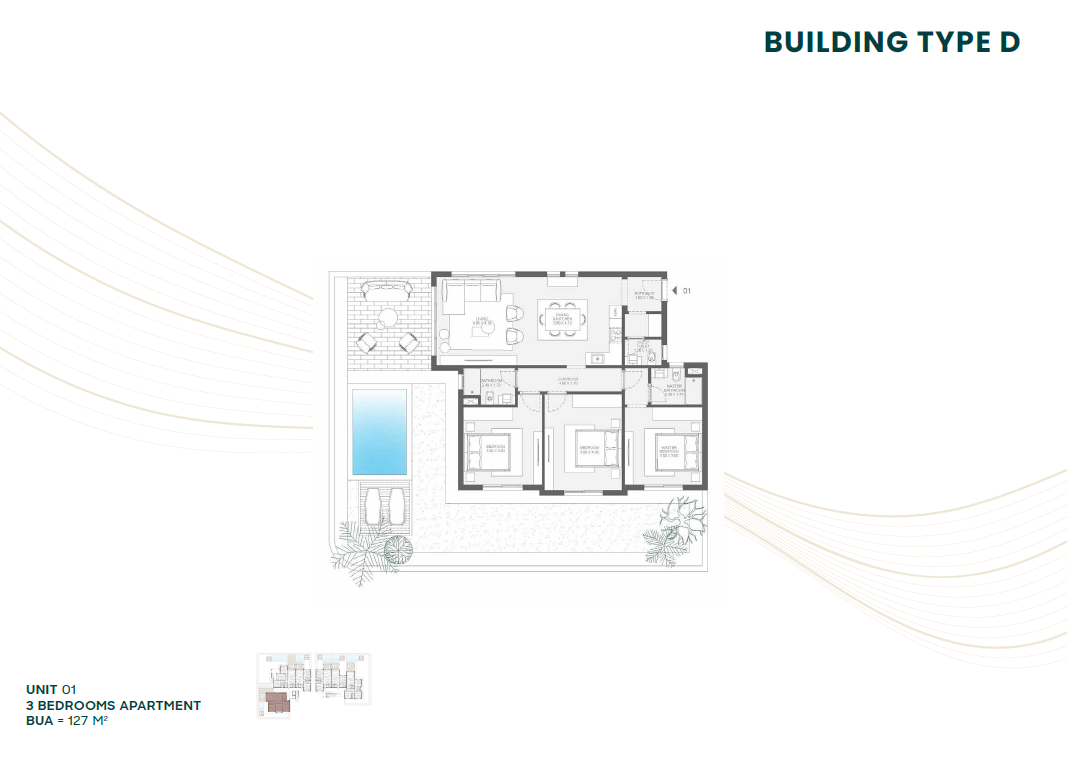 Floor plan for chalet at Makadi Heights
