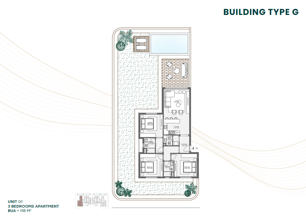 Floor plan for chalet at Makadi Heights