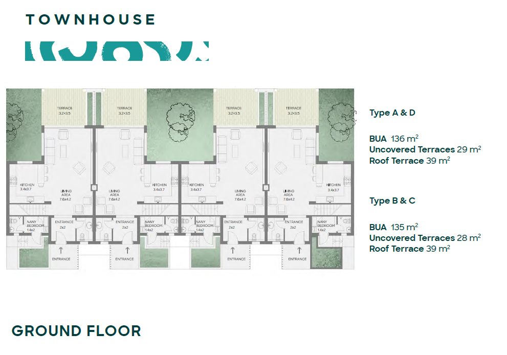 Floor plan for townhouse at Makadi Heights