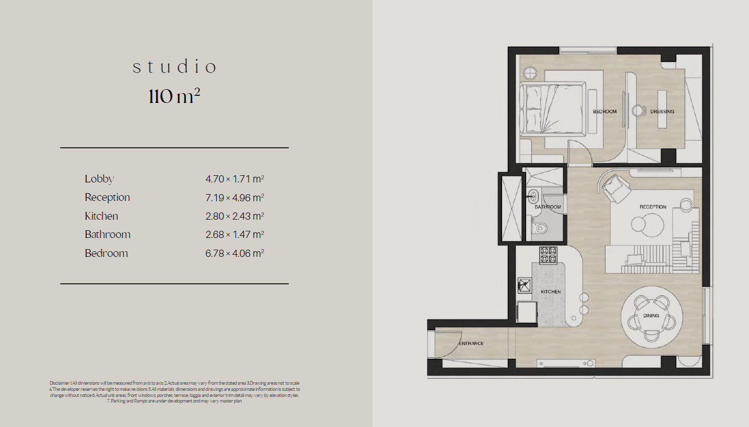Floor plan for apartment at Residence Eight Sky Abu Dhabi