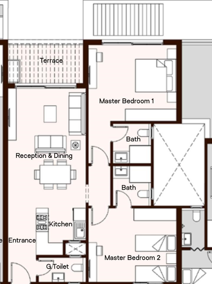 Floor plan for chalet at Hacienda Bay