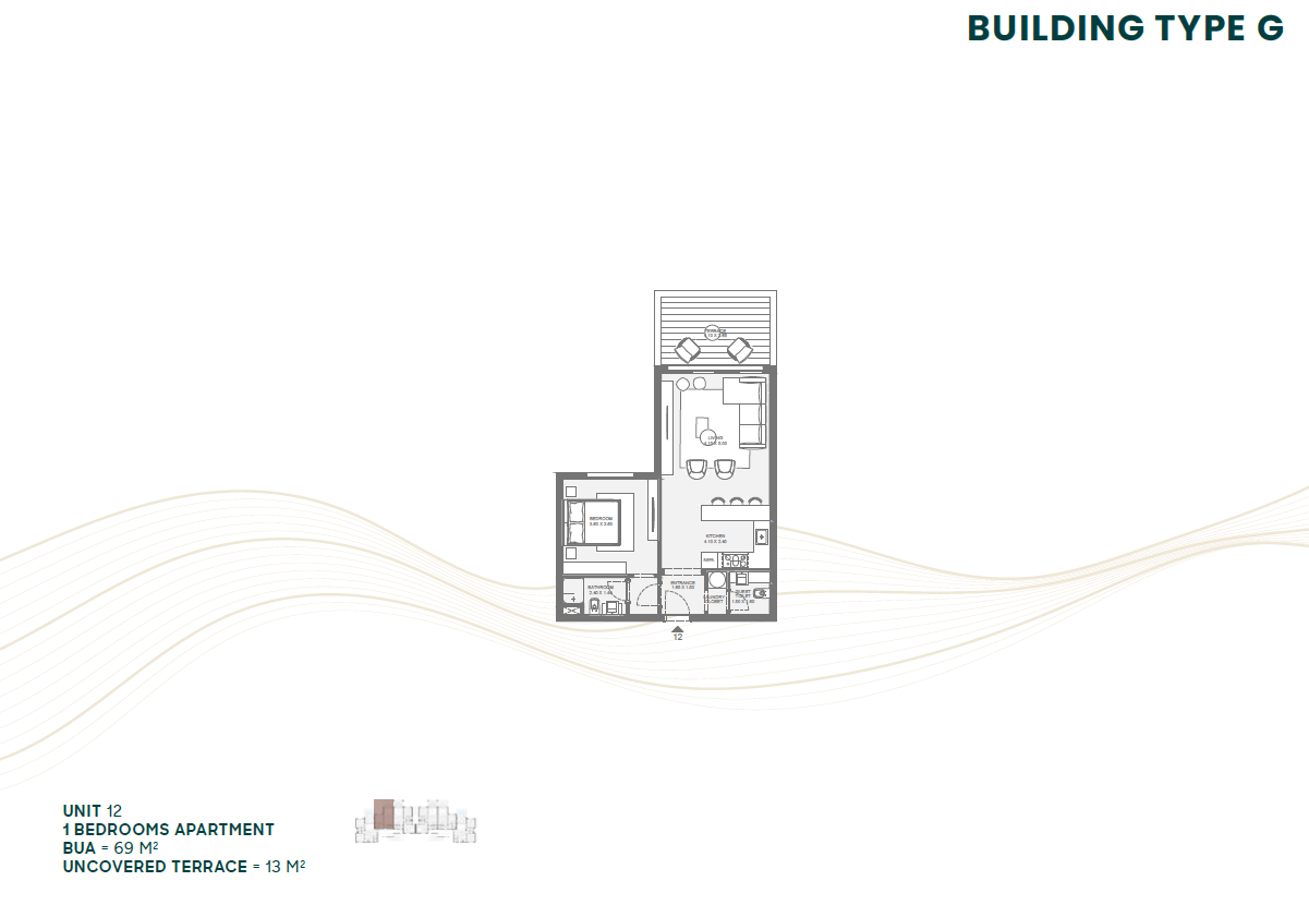 Floor plan for chalet at Makadi Heights