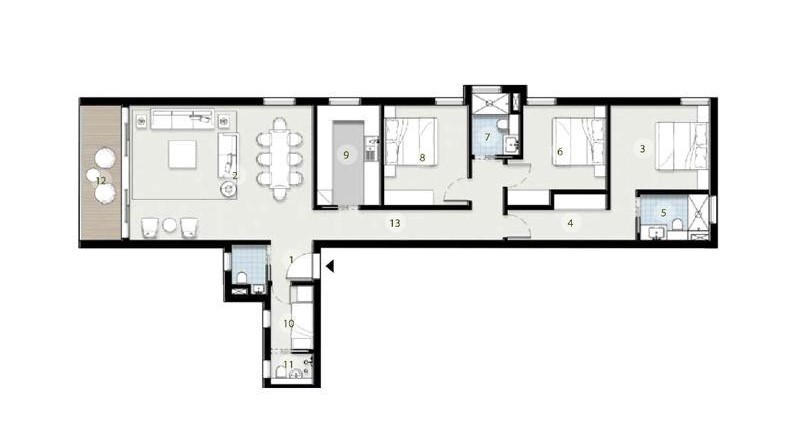 Floor plan for apartment at ZED