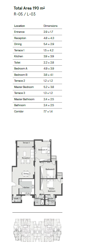 Floor plan for apartment at Castle Landmark