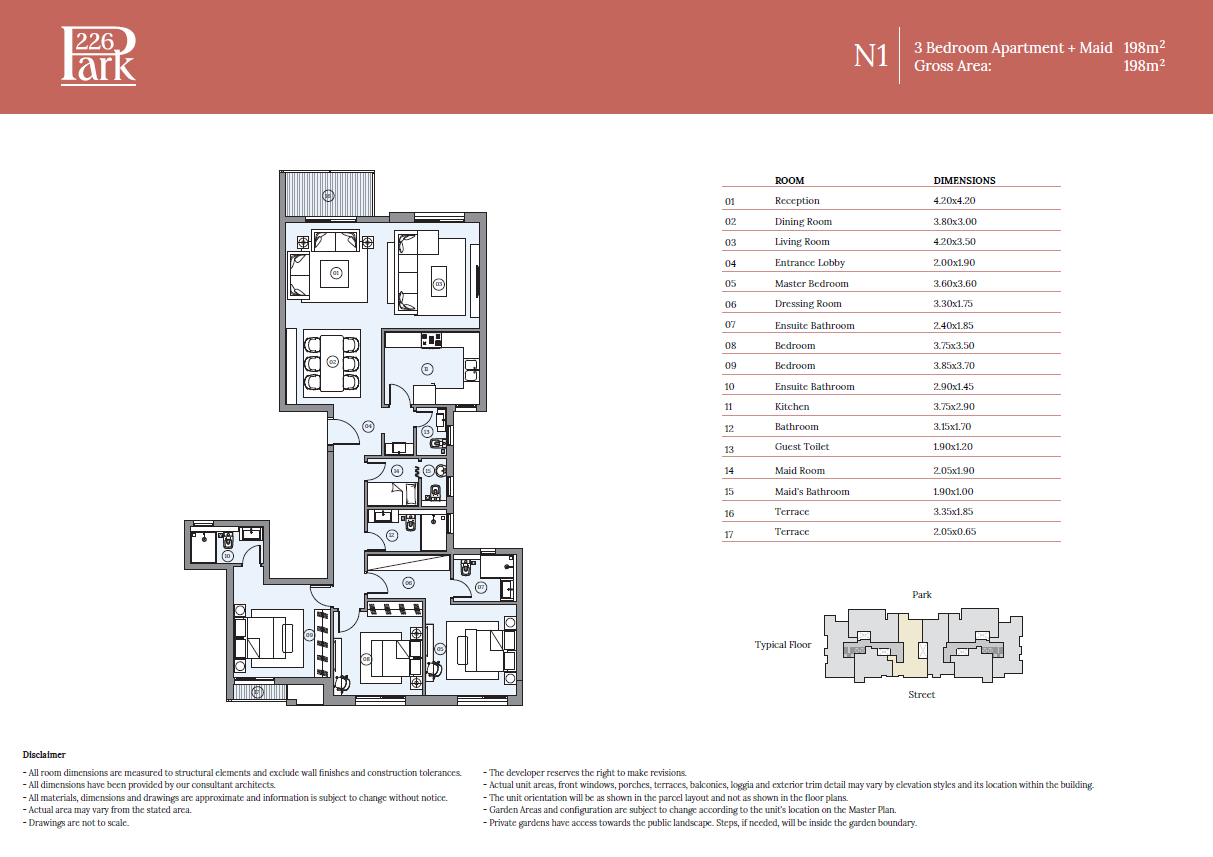Floor plan for apartment at Haptown Park 226