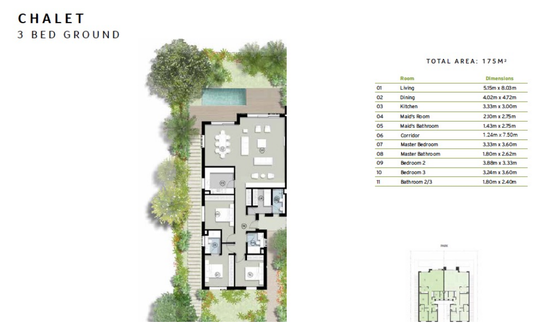 Floor plan for chalet at ZED East