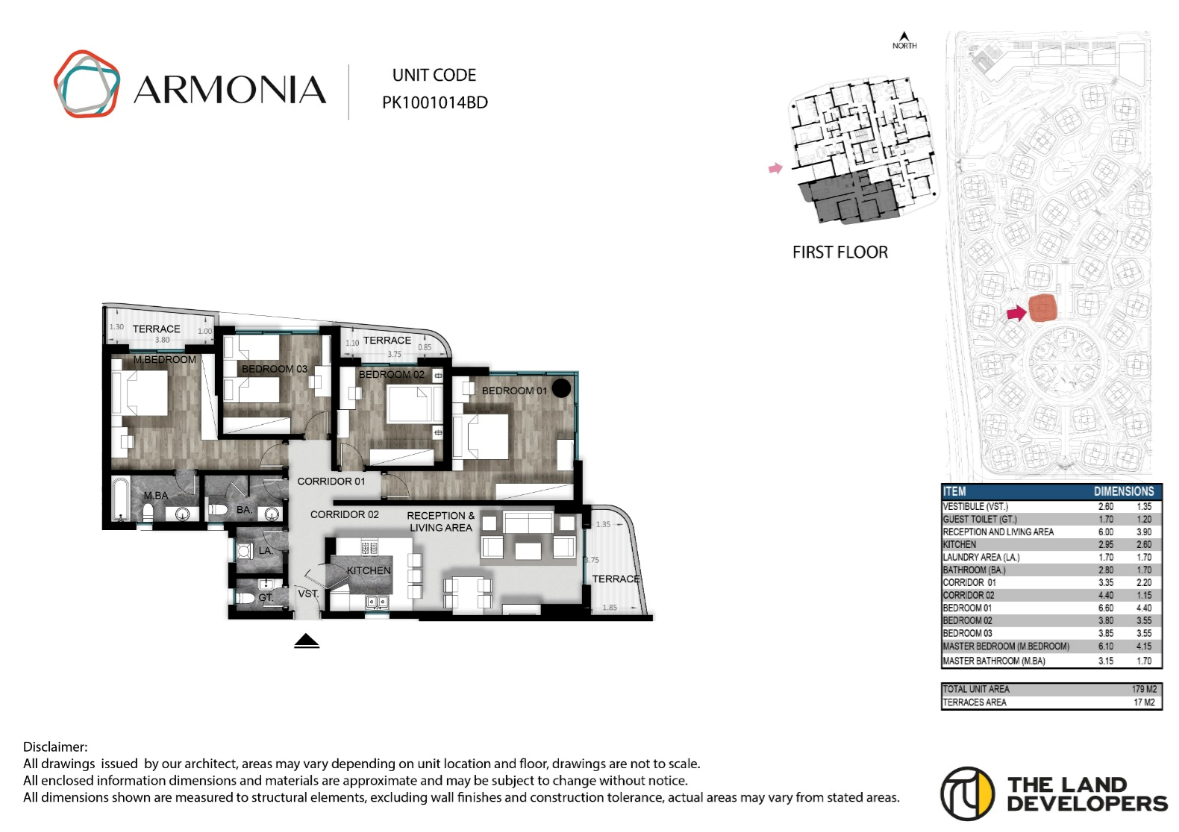 Floor plan for apartment at Armonia