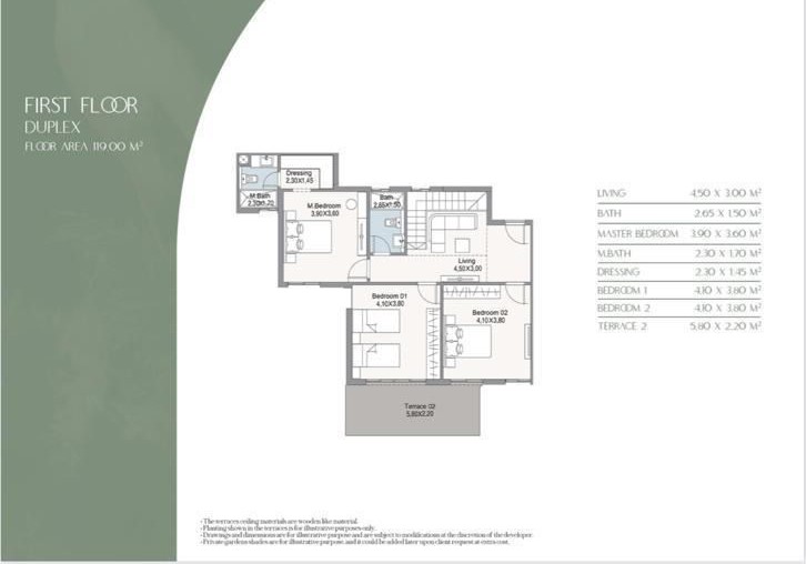 Floor plan for duplex at Stone Park