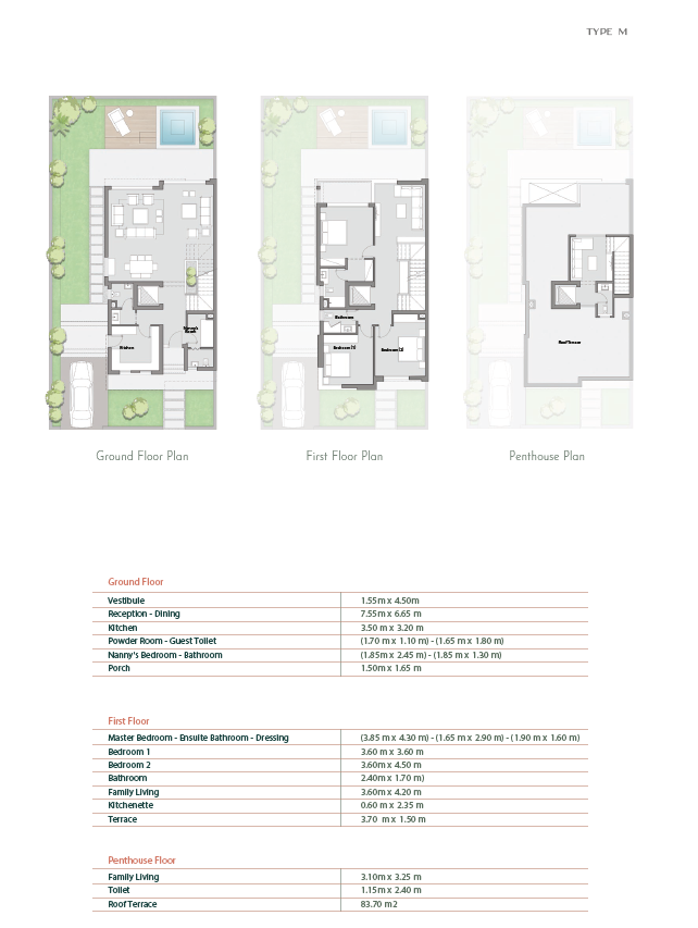 Floor plan for villa at Palm Hills New Cairo