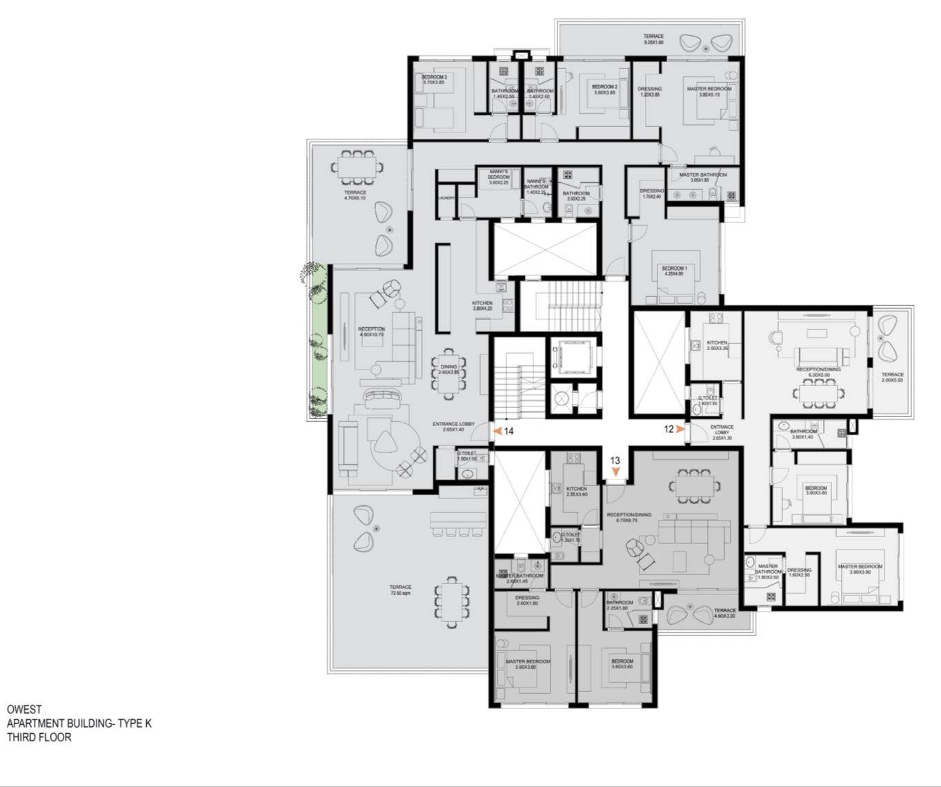 Floor plan for apartment at O West Orascom