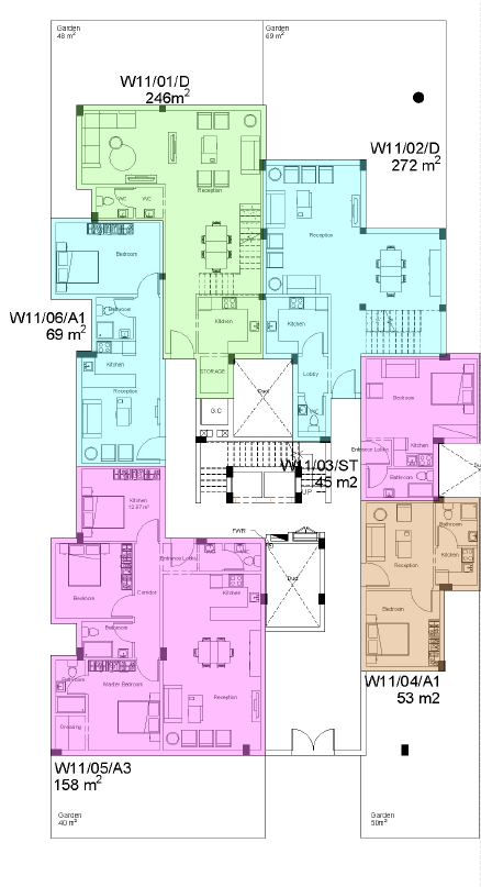 Floor plan for studio at White Residence