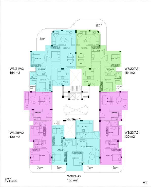 Floor plan for apartment at White Residence