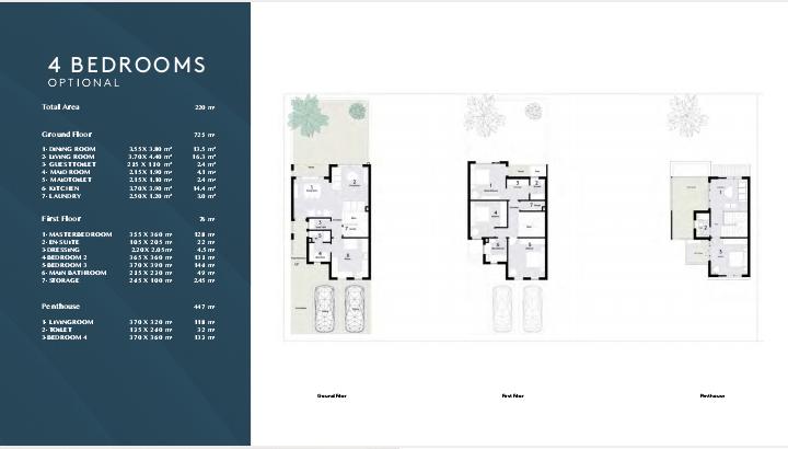 Floor plan for townhouse at Al Burouj