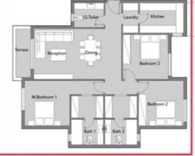 Floor plan for apartment at Badya