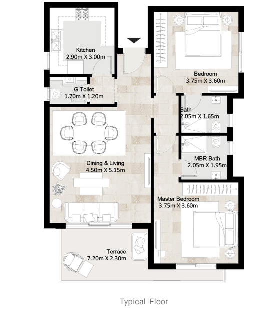 Floor plan for apartment at Hyde Park
