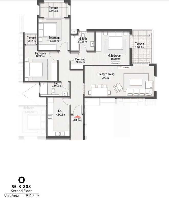 Floor plan for chalet at Masaya