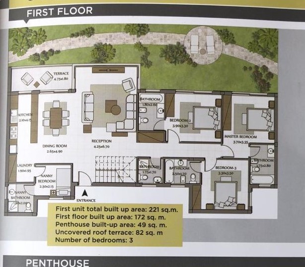 Floor plan for chalet at Bo Island