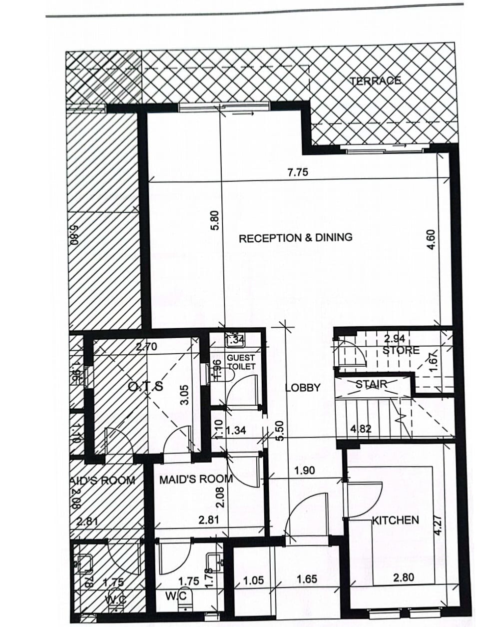 Floor plan for townhouse at Village West