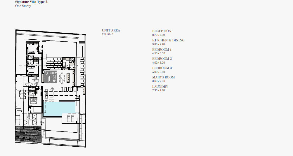 Floor plan for villa at Nautilus