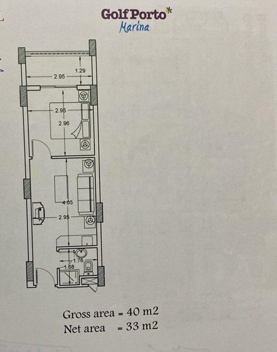 Floor plan for apartment at Golf Porto Marina