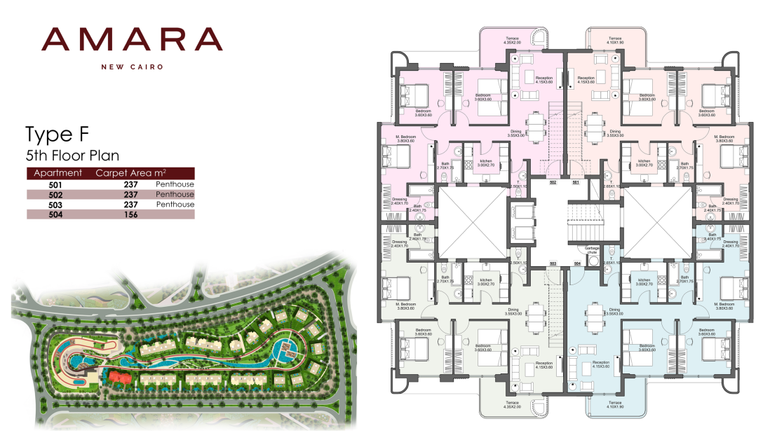 Floor plan for apartment at Amara
