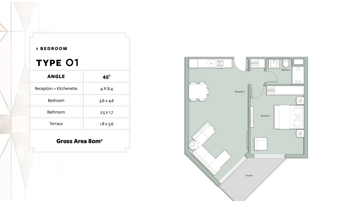 Floor plan for apartment at Fouka Bay