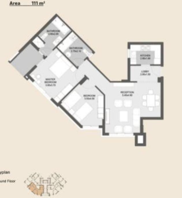 Floor plan for apartment at Al Maqsad Residences