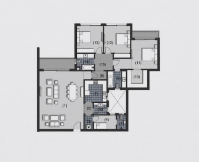 Floor plan for penthouse at Amberville