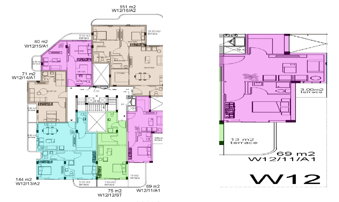 Floor plan for apartment at White Residence