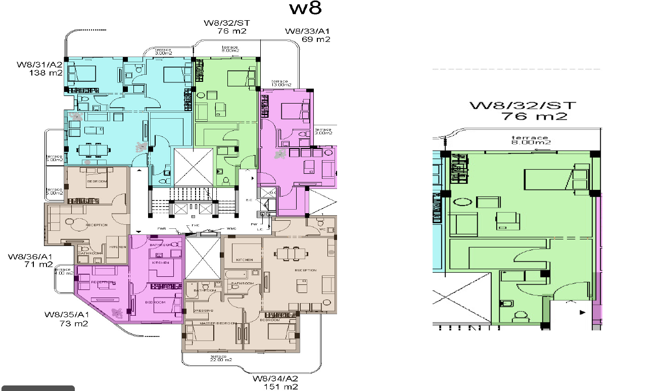Floor plan for apartment at White Residence