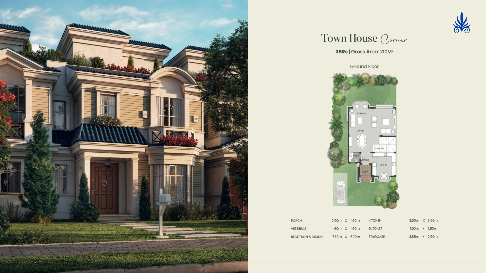 Floor plan for townhouse at Aliva Mountain View Mostakbal City