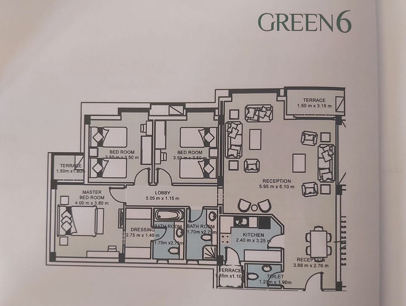 Floor plan for apartment at Green 6