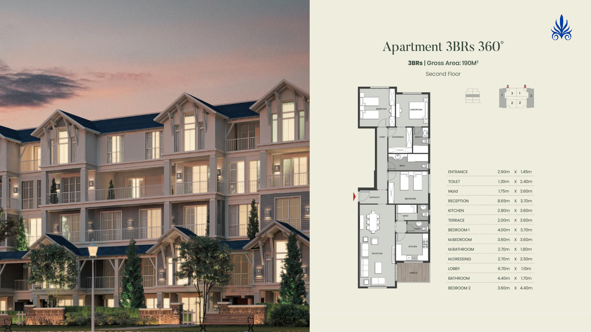 Floor plan for apartment at Aliva Mountain View Mostakbal City
