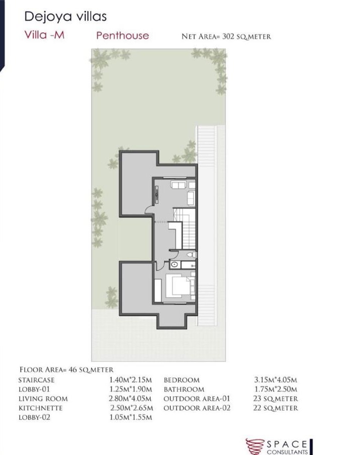 Floor plan for villa at Dejoya Villas