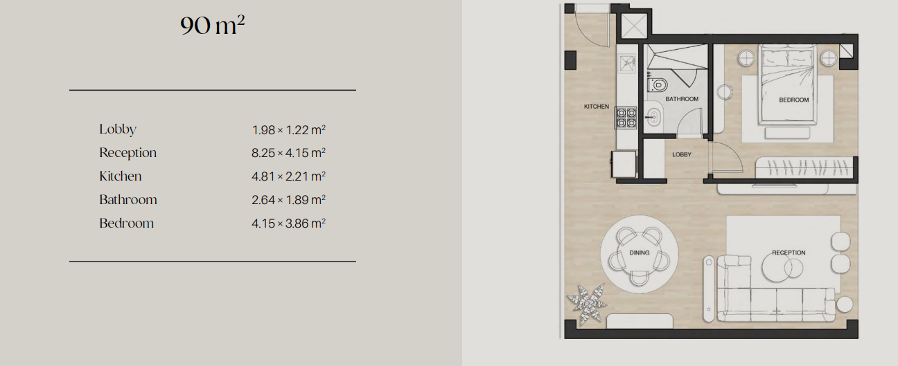 Floor plan for apartment at Residence Eight Sky Abu Dhabi