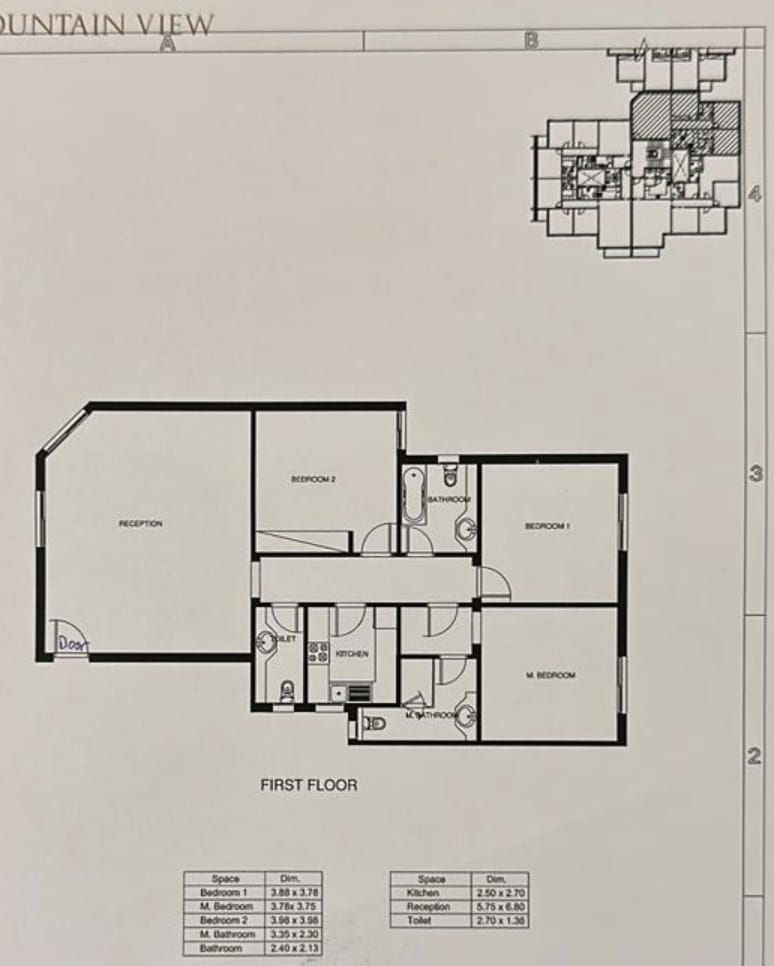 Floor plan for apartment at Mountain View ICity New Cairo