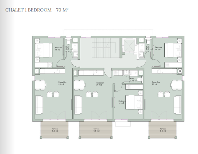 Floor plan for chalet at Il Monte Galala