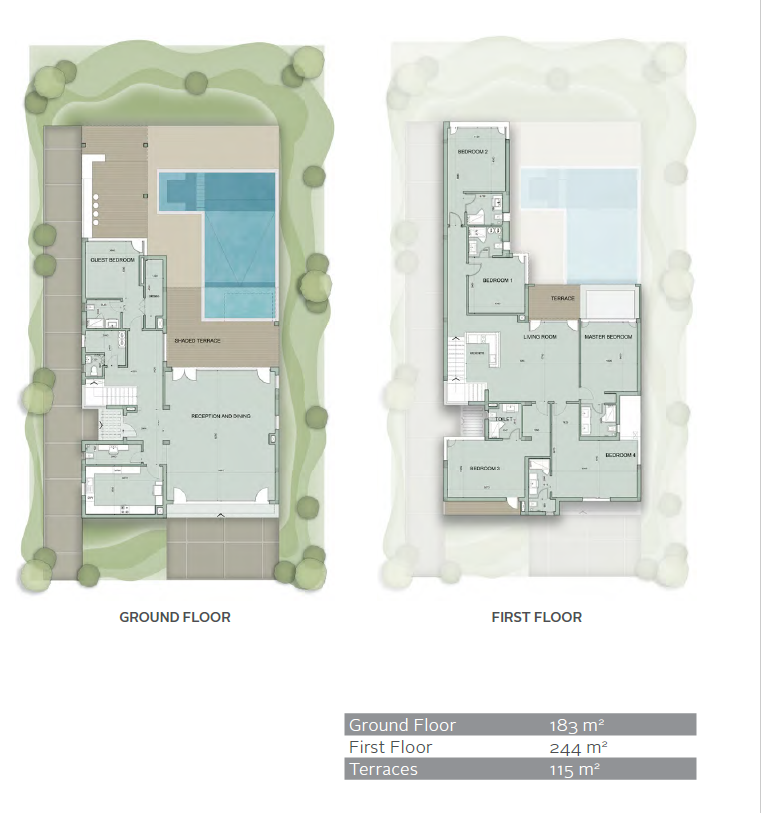 Floor plan for villa at Fouka Bay