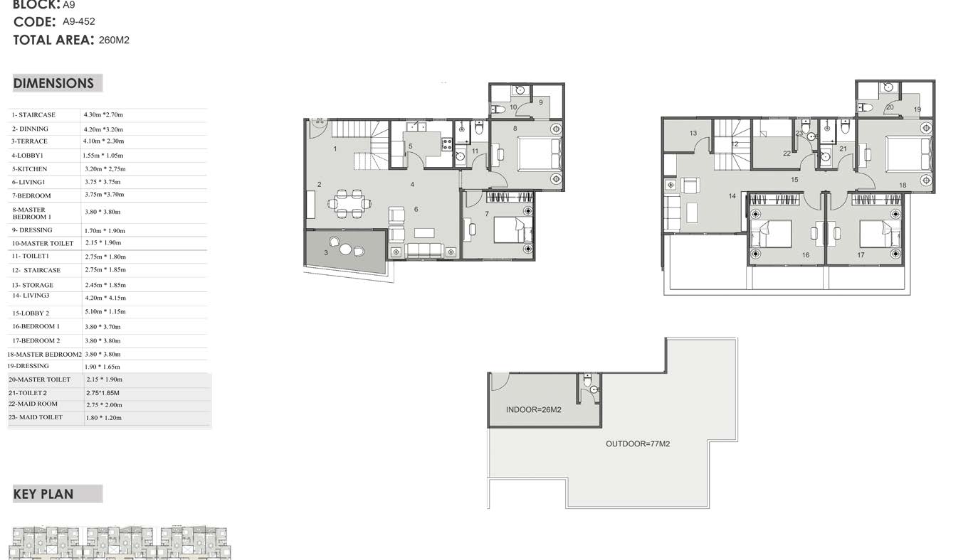 Floor plan for duplex at Eelaf Residence