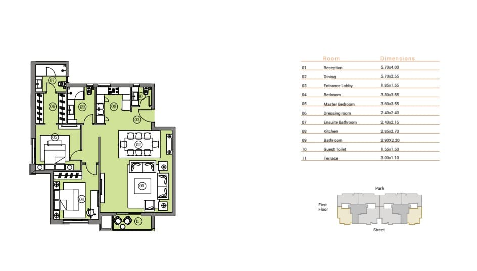 Floor plan for apartment at Swanlake Residences