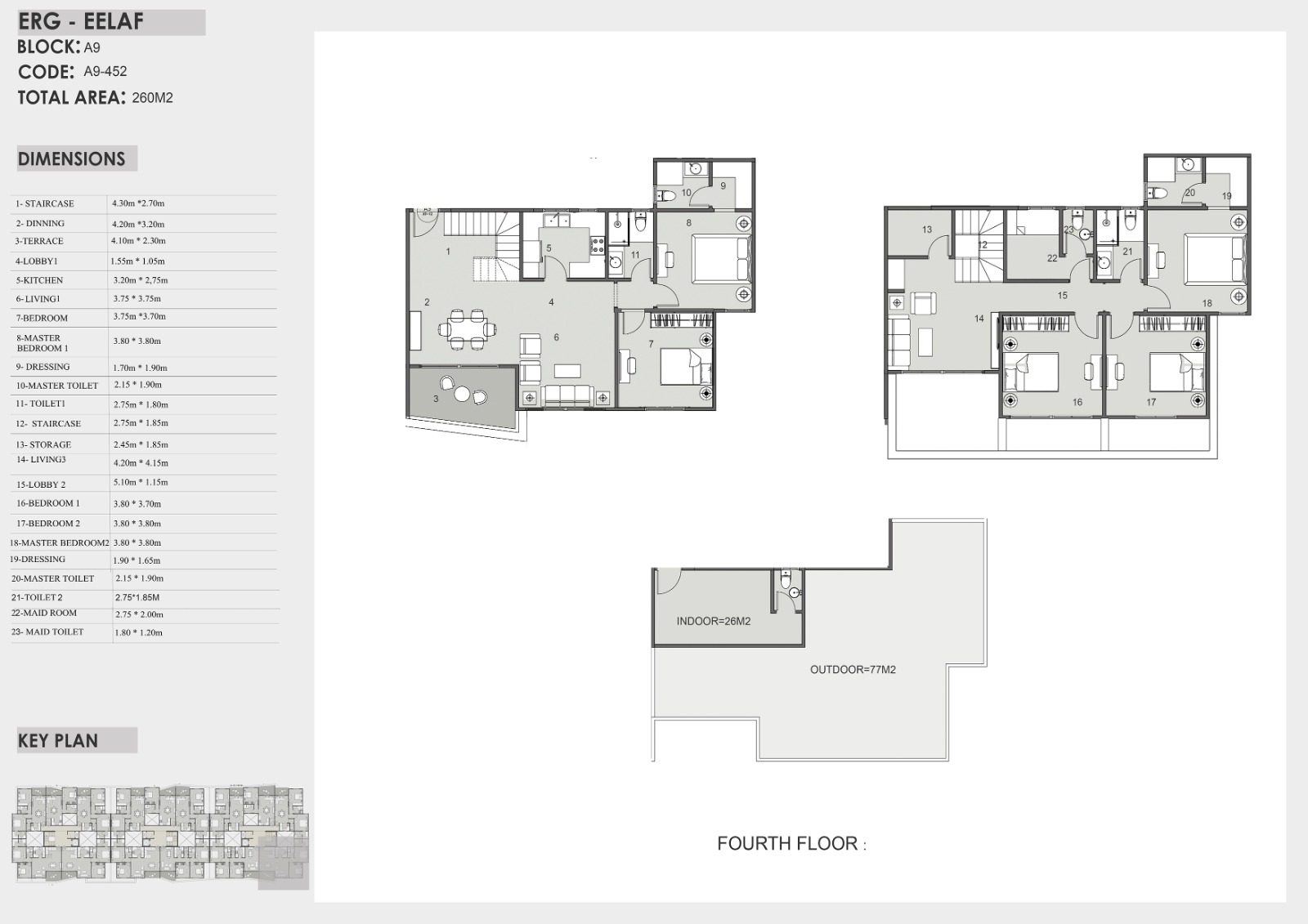 Floor plan for duplex at Eelaf Residence